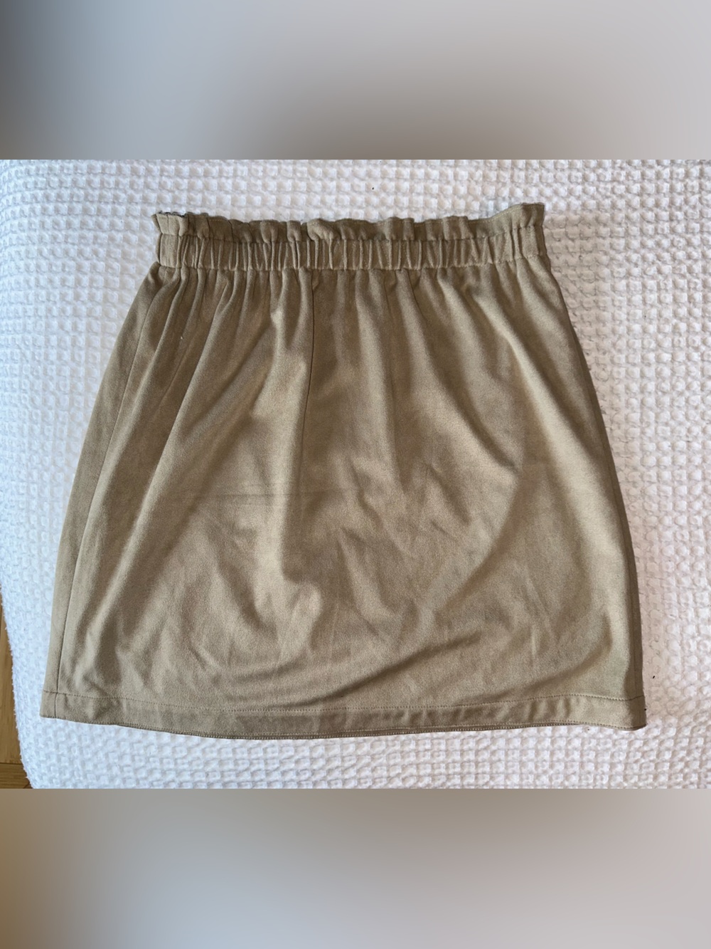 LOFT Tan Elastic Waist Mini Skirt